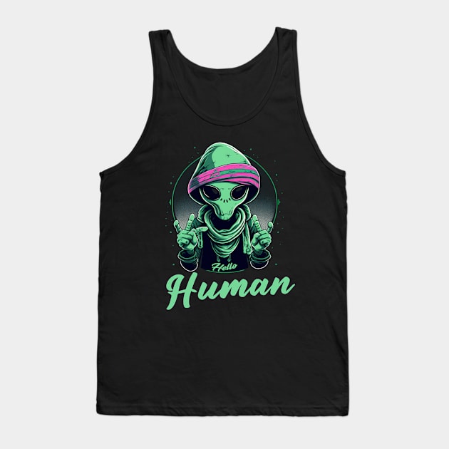 Hello Human Tank Top by ArtRoute02